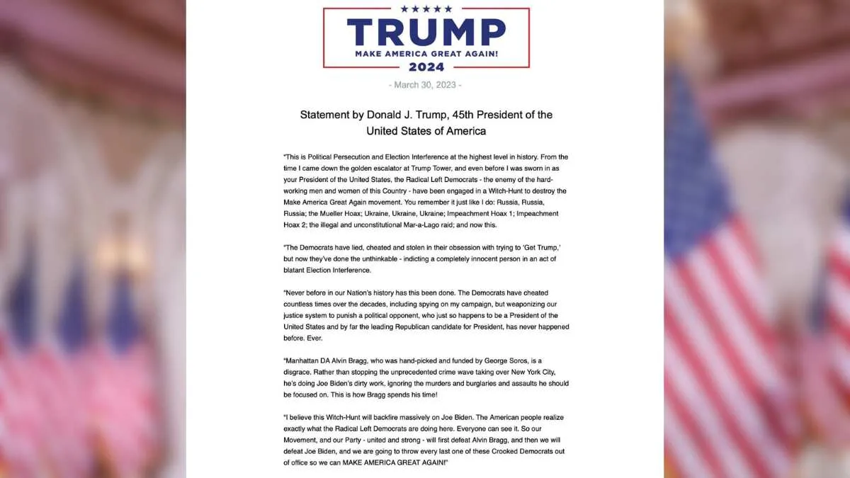 Trump's statement